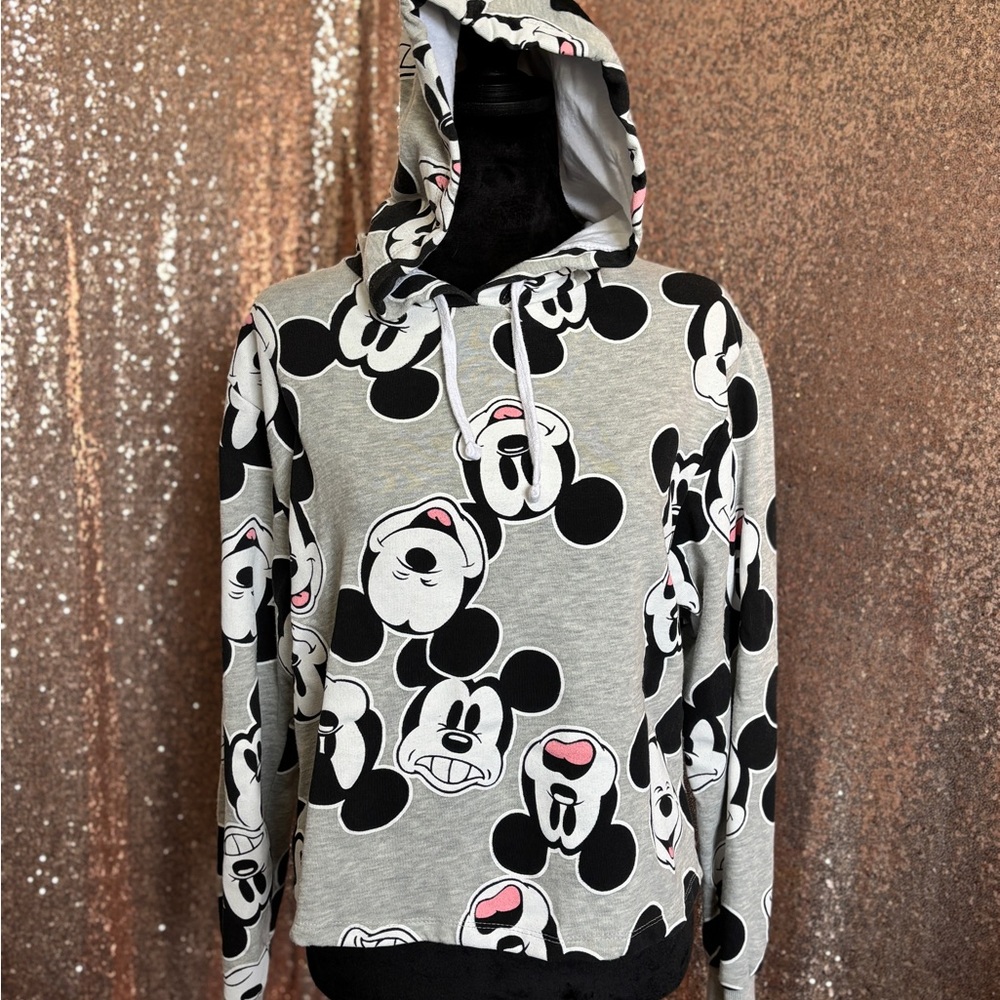 Disney Gray and Black Cartoon Character Sweater